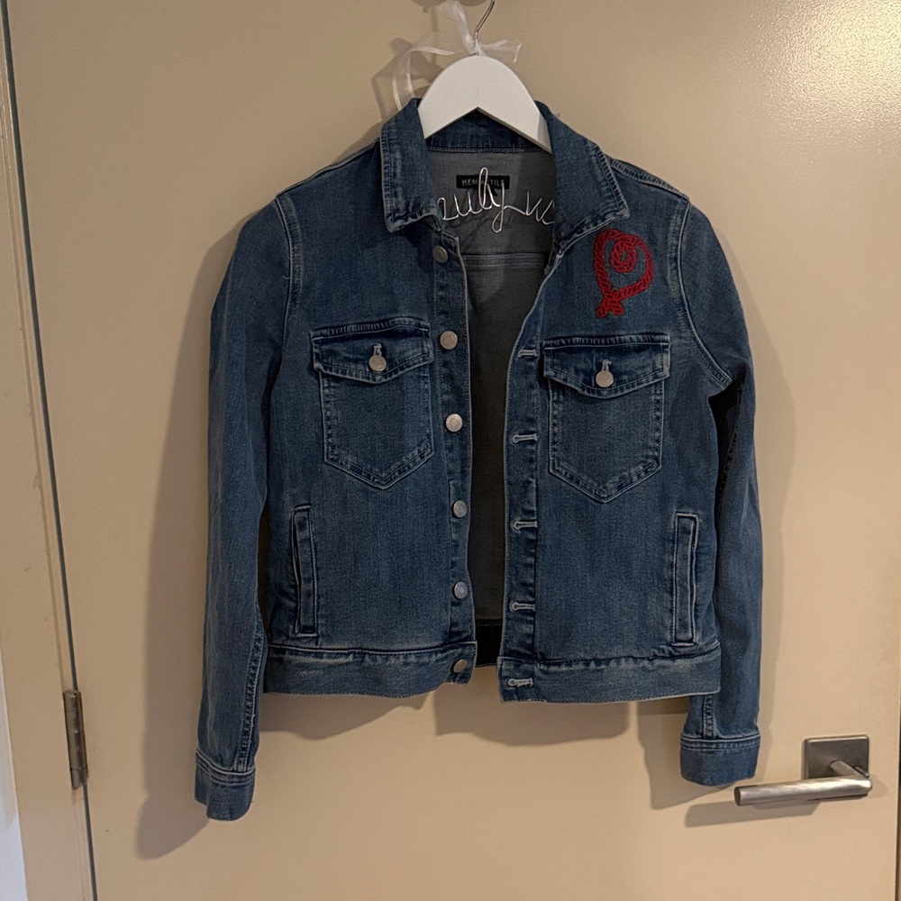 ❣️5 for $100 J. Crew Mercantile Women's Jean Jacket in Medium Wash Blue